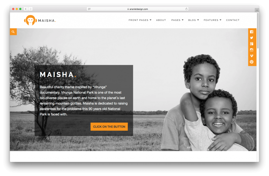 Maisha is our flagship charity WordPress theme.