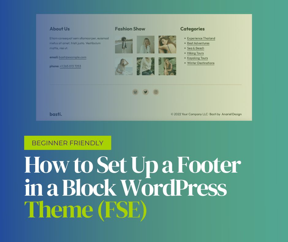 Footer in Block (FSE) WordPress Theme